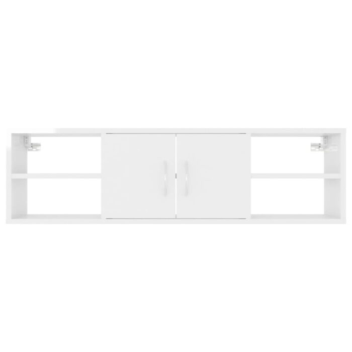 Étagère murale Blanc brillant 102x30x29 cm Bois d’ingénierie – Image 4