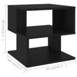 Table d'appoint Noir 40x40x40 cm Aggloméré – Image 4