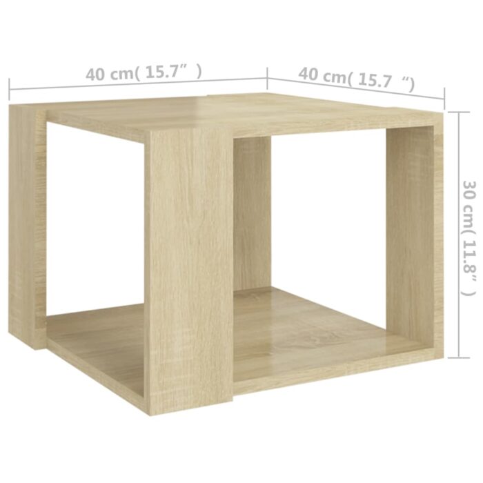 Table basse Chêne sonoma 40x40x30 cm Bois d'ingénierie – Image 3