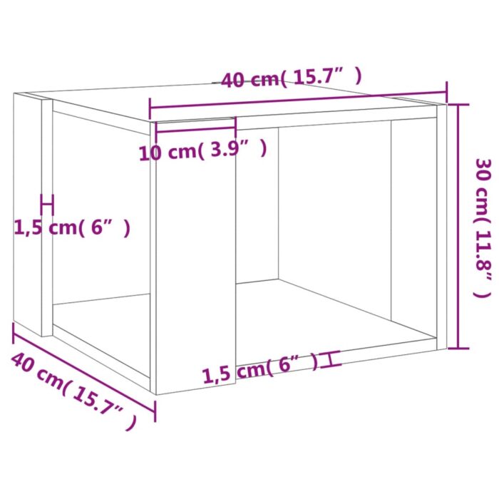 Table basse Chêne sonoma 40x40x30 cm Bois d'ingénierie – Image 5