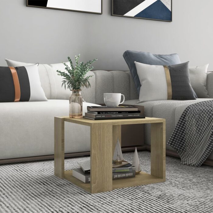 Table basse Chêne sonoma 40x40x30 cm Bois d'ingénierie – Image 1