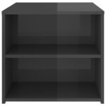 Table d'appoint gris brillant 50x50x45 cm bois d'ingénierie – Image 2