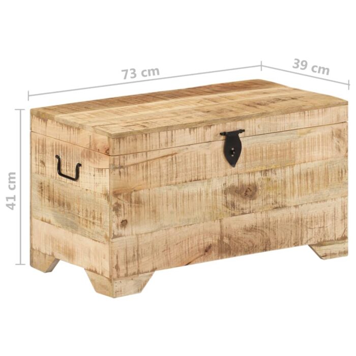 Coffre de rangement Bois massif de manguier brut – Image 9