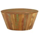 Table basse Ø65x31 cm Bois de récupération massif – Image 2