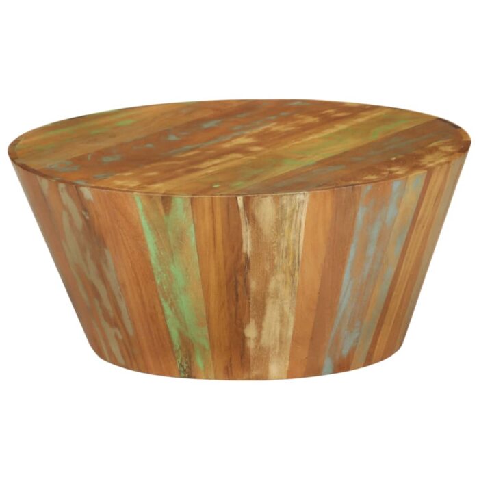 Table basse Ø65x31 cm Bois de récupération massif – Image 7