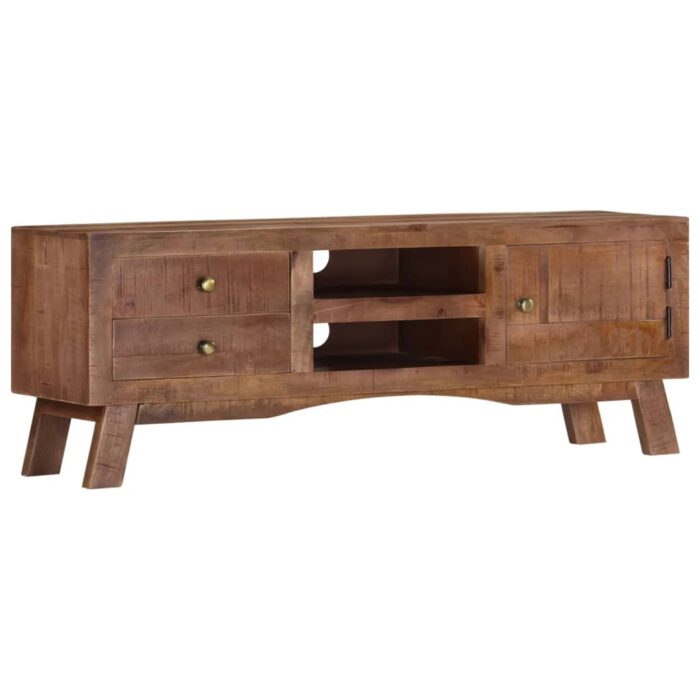 Meuble TV 110x30x40 cm Bois de manguier brut – Image 1