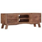 Meuble TV 110x30x40 cm Bois de manguier brut – Image 10