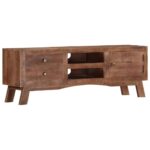 Meuble TV 110x30x40 cm Bois de manguier brut – Image 11