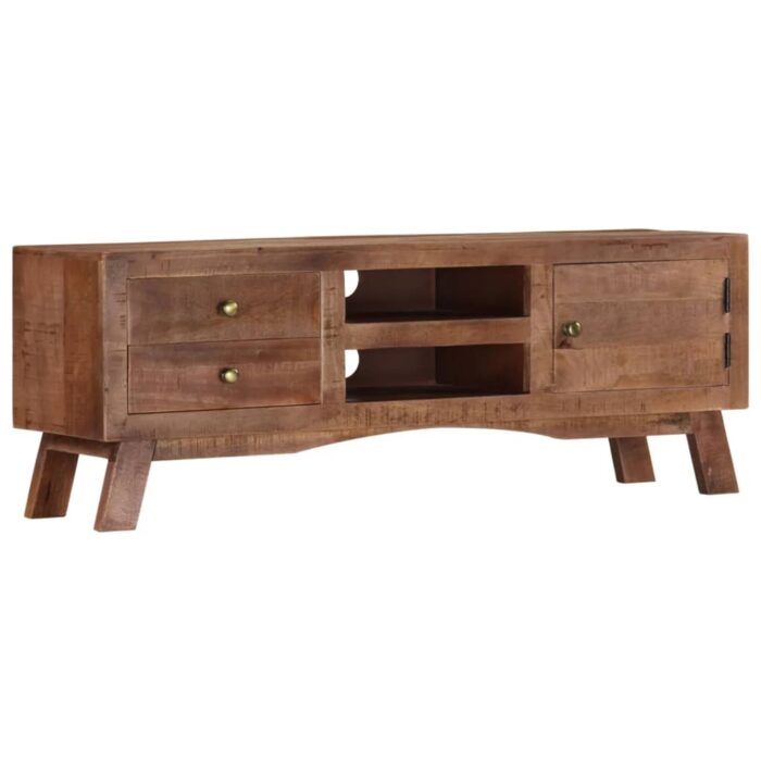 Meuble TV 110x30x40 cm Bois de manguier brut – Image 12