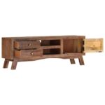 Meuble TV 110x30x40 cm Bois de manguier brut – Image 3