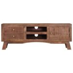 Meuble TV 110x30x40 cm Bois de manguier brut – Image 5