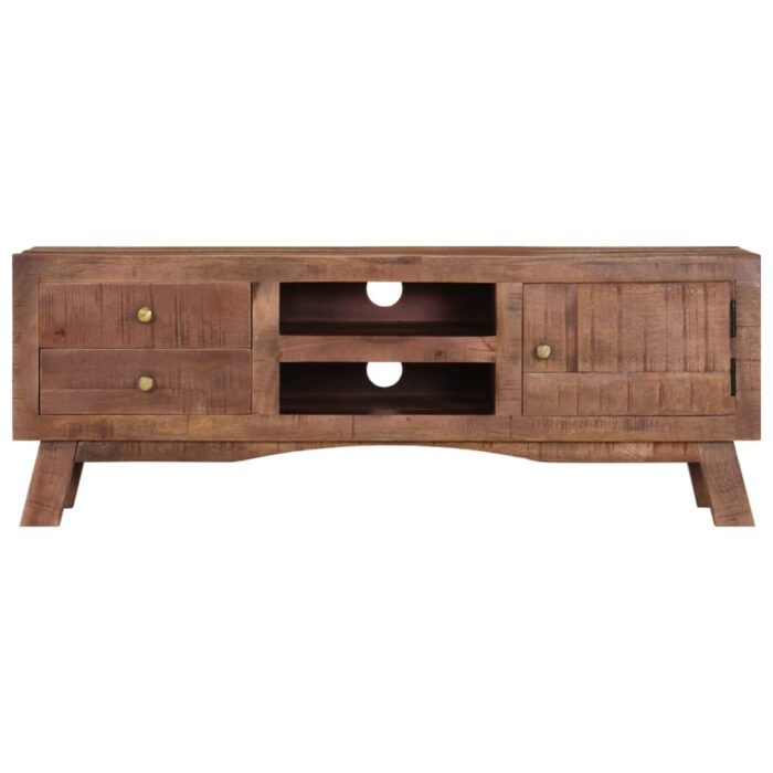 Meuble TV 110x30x40 cm Bois de manguier brut – Image 5