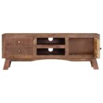 Meuble TV 110x30x40 cm Bois de manguier brut – Image 6