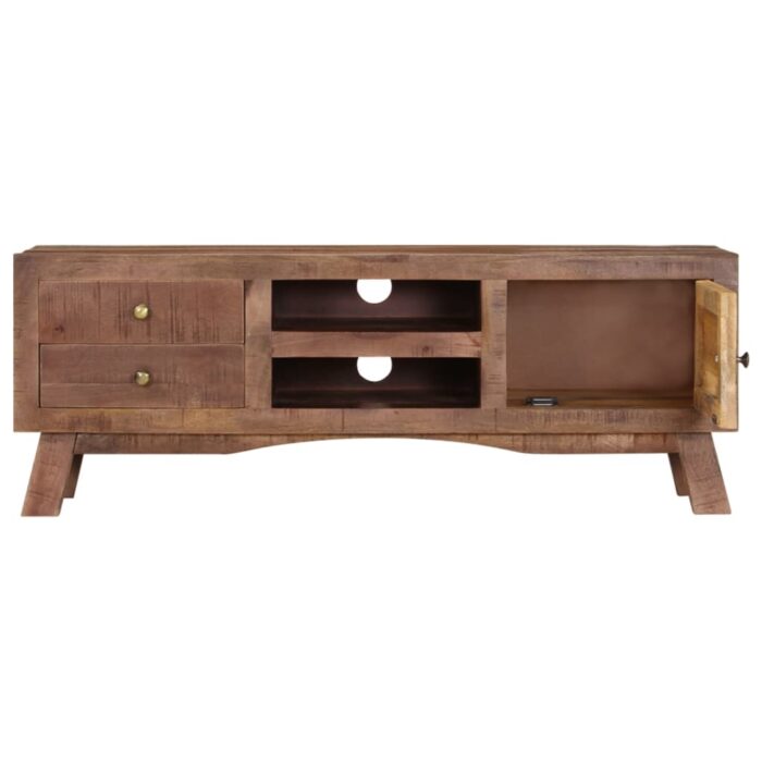 Meuble TV 110x30x40 cm Bois de manguier brut – Image 6
