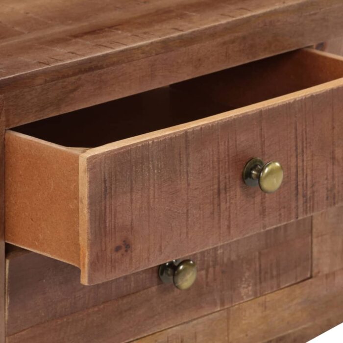 Meuble TV 110x30x40 cm Bois de manguier brut – Image 7