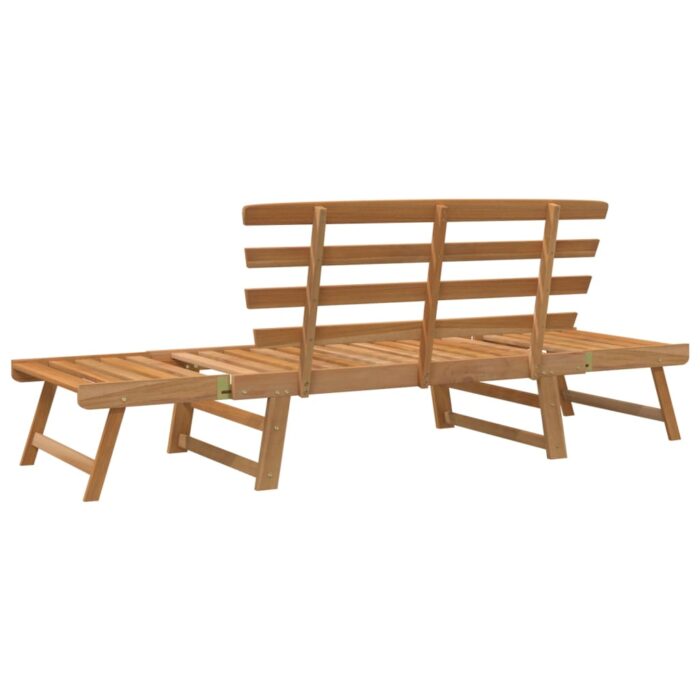 Banc de jardin 2-en-1 190 cm Bois solide d'acacia – Image 3