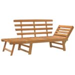 Banc de jardin 2-en-1 190 cm Bois solide d'acacia – Image 4