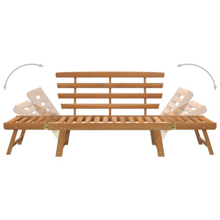 Banc de jardin 2-en-1 190 cm Bois solide d'acacia – Image 6