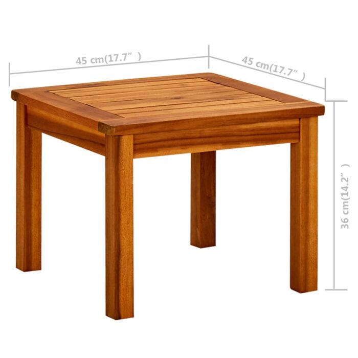 Table basse de jardin 45x45x36 cm Bois solide d'acacia – Image 6