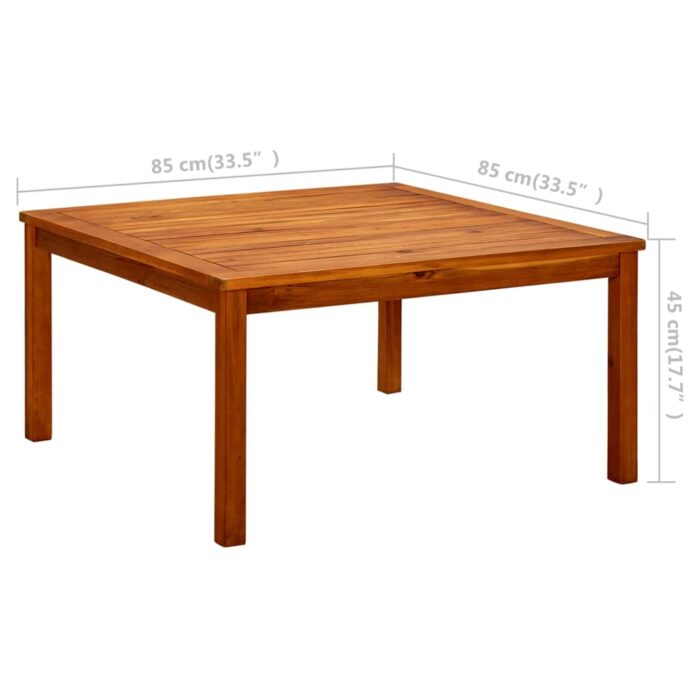Table basse de jardin 85x85x45 cm Bois solide d'acacia – Image 6