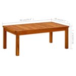 Table basse de jardin 90x50x36 cm Bois solide d'acacia – Image 6