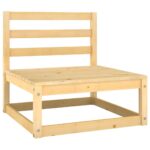 Salon de jardin 2 pcs avec coussins Bois de pin massif – Image 2
