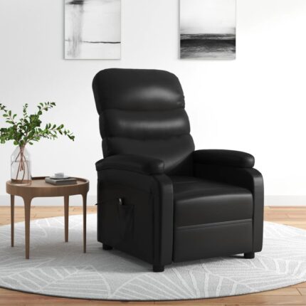 Fauteuil inclinable électrique Noir Similicuir