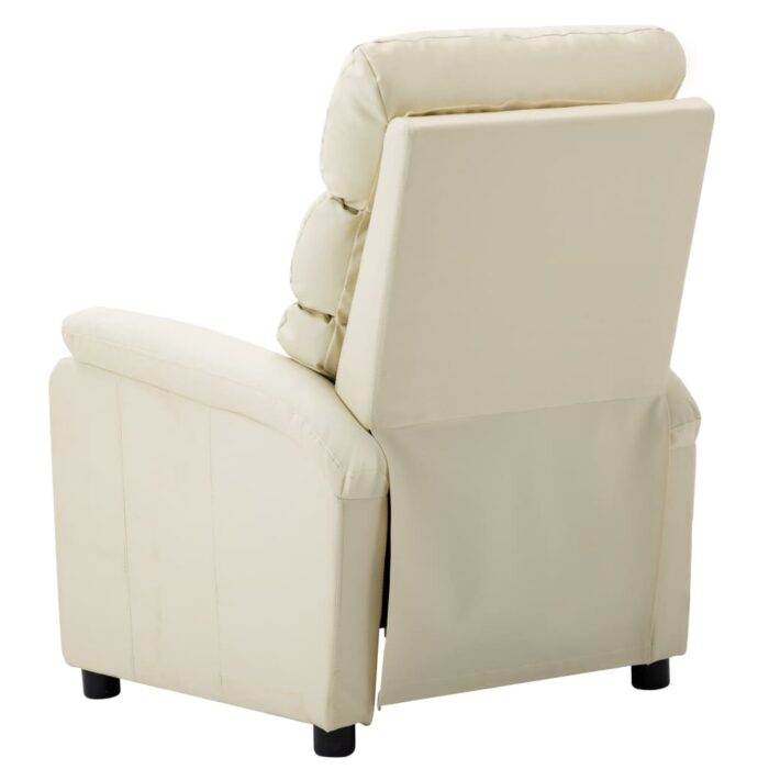 Fauteuil inclinable électrique Crème Similicuir – Image 3