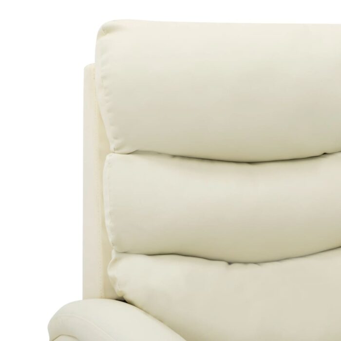 Fauteuil inclinable électrique Crème Similicuir – Image 4