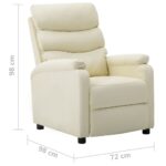 Fauteuil inclinable électrique Crème Similicuir – Image 8