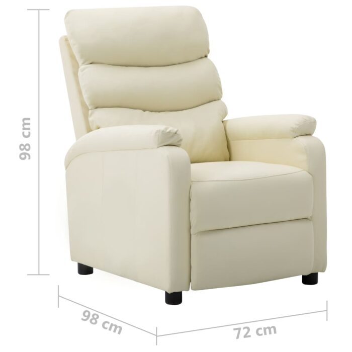 Fauteuil inclinable électrique Crème Similicuir – Image 8