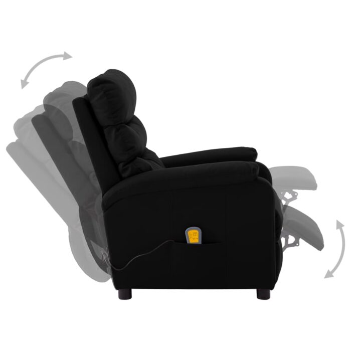 Fauteuil électrique de massage Noir Similicuir – Image 3