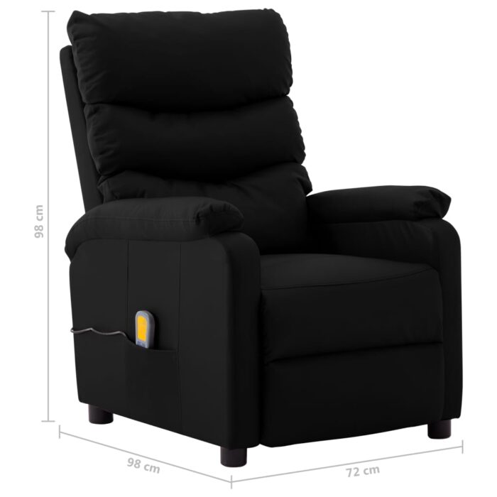 Fauteuil électrique de massage Noir Similicuir – Image 8