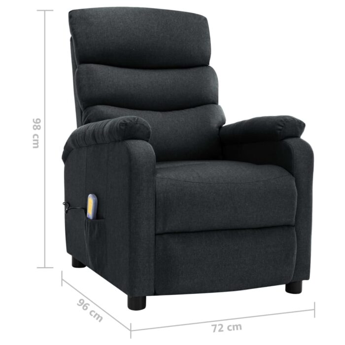 Fauteuil électrique de massage Gris foncé Tissu – Image 10