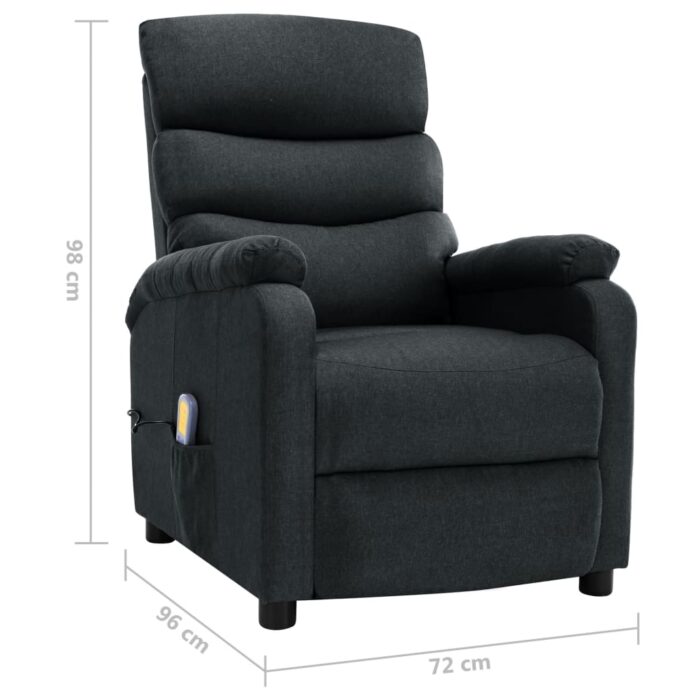 Fauteuil électrique de massage Gris foncé Tissu – Image 9