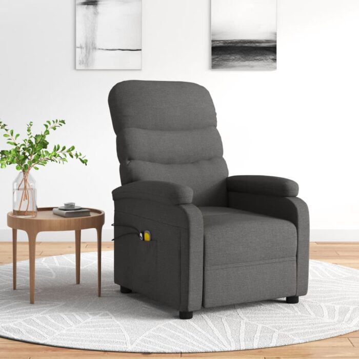 Fauteuil électrique de massage Gris foncé Tissu – Image 1
