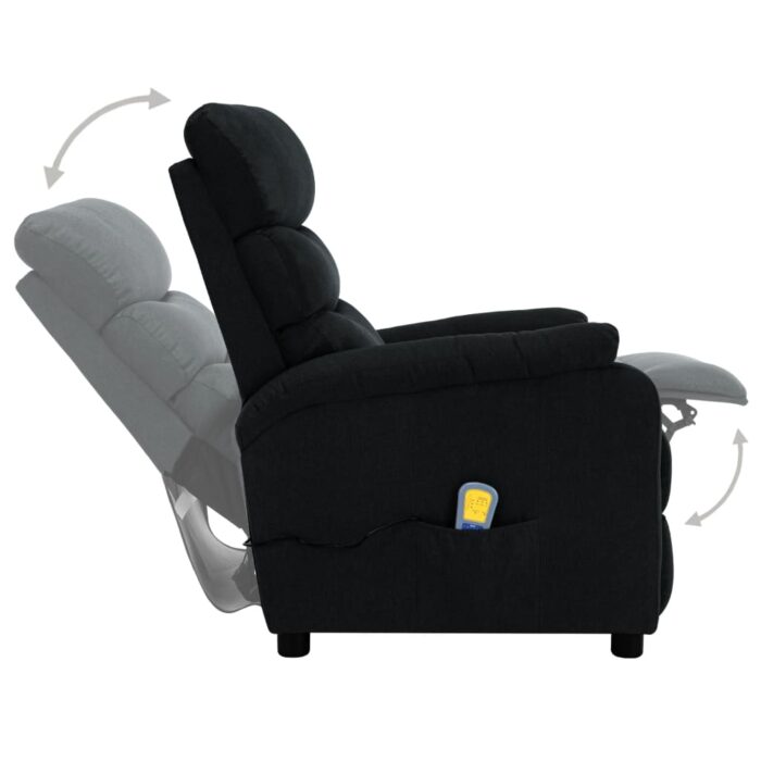 Fauteuil électrique de massage Noir Tissu – Image 3