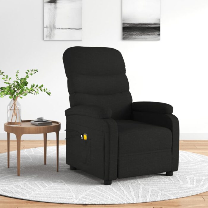 Fauteuil électrique de massage Noir Tissu – Image 1