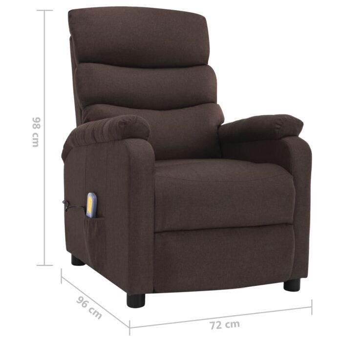 Fauteuil électrique de massage Marron Tissu – Image 9