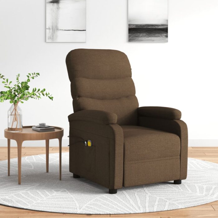 Fauteuil électrique de massage Marron Tissu – Image 1