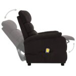 Fauteuil électrique de massage Marron foncé Tissu – Image 2