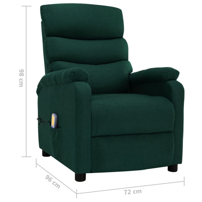 Fauteuil électrique de massage Vert foncé Tissu – Image 10