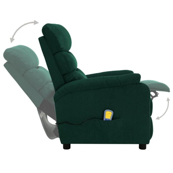Fauteuil électrique de massage Vert foncé Tissu – Image 2