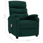 Fauteuil électrique de massage Vert foncé Tissu – Image 9