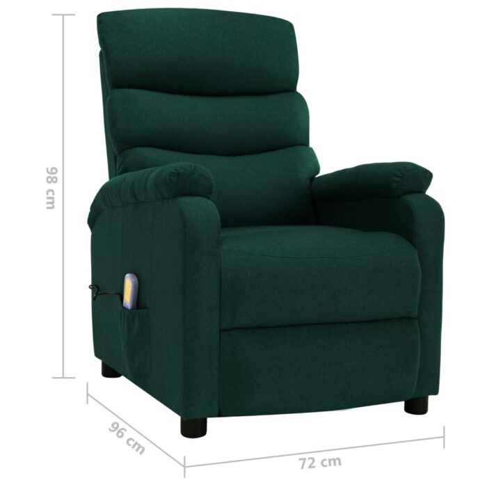 Fauteuil électrique de massage Vert foncé Tissu – Image 9