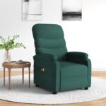 Fauteuil électrique de massage Vert foncé Tissu