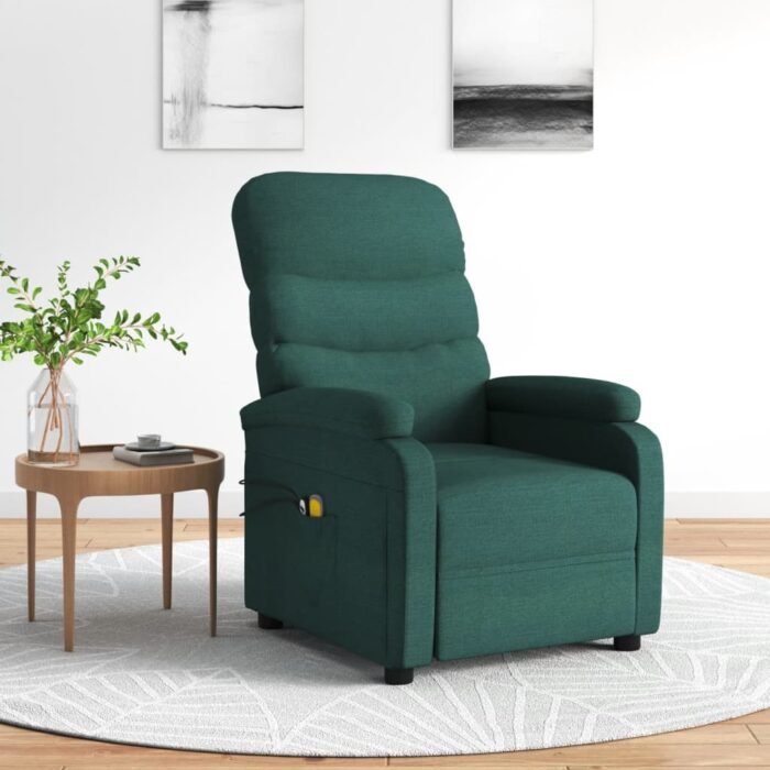 Fauteuil électrique de massage Vert foncé Tissu – Image 1