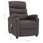 Fauteuil électrique de massage Taupe Tissu – Image 10