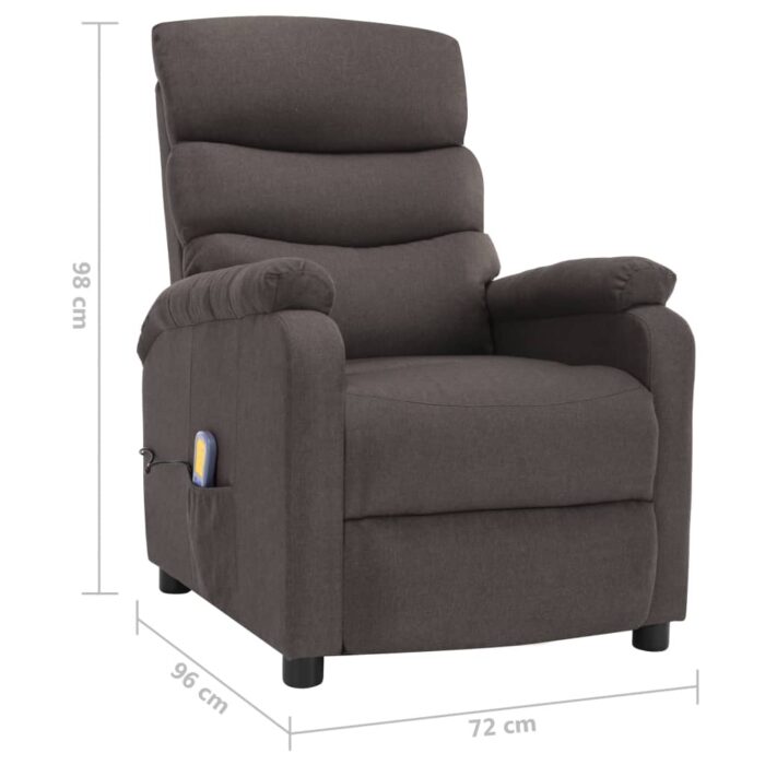 Fauteuil électrique de massage Taupe Tissu – Image 10
