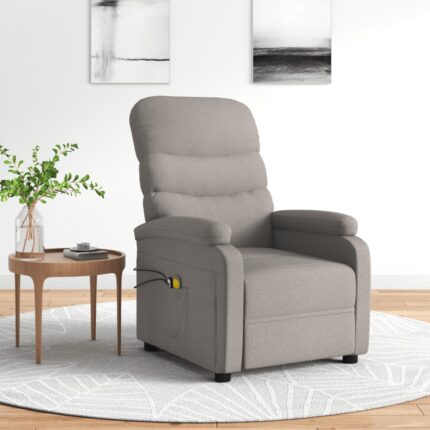 Fauteuil électrique de massage Taupe Tissu